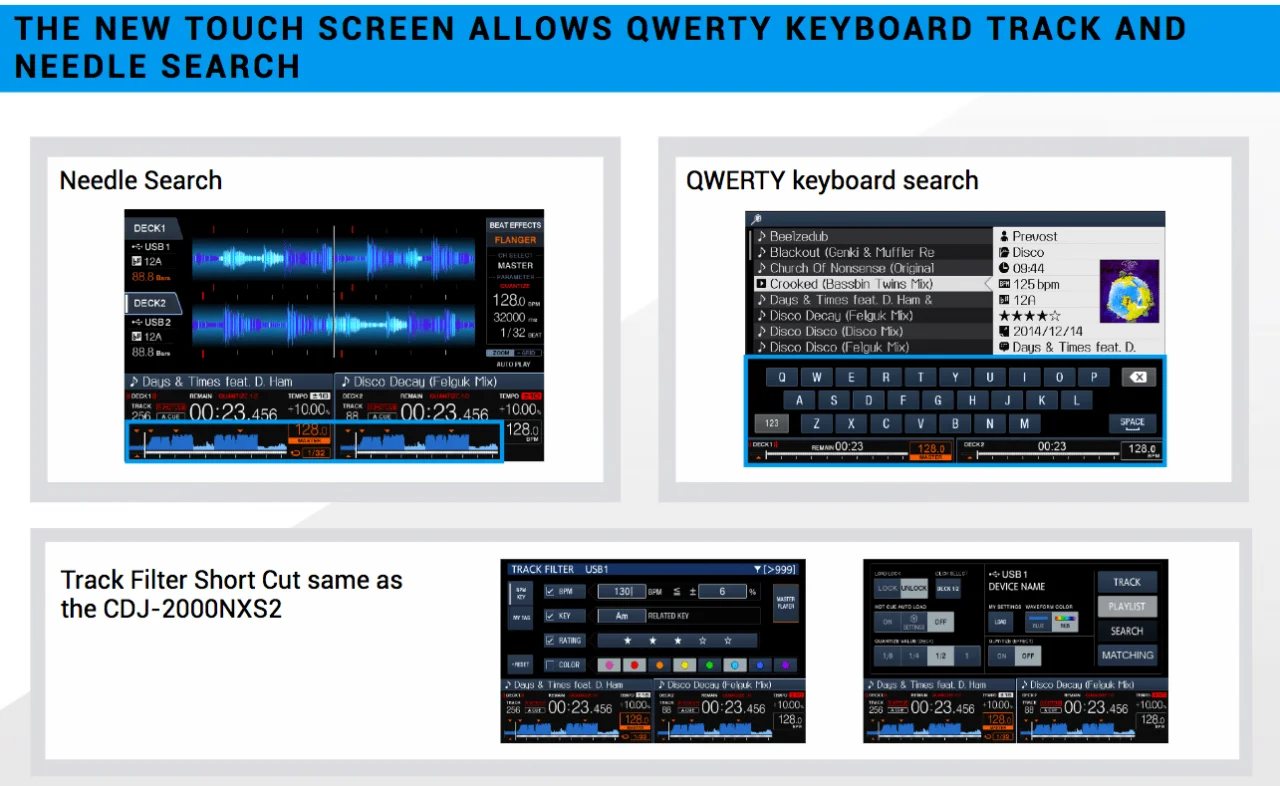 Pioneer DJ XDJ-RX2 vs XDJ-RX1 3 key points xdjrx2 screen