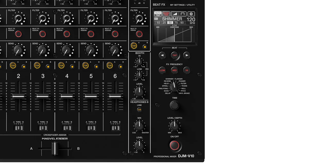 Pioneer DJ presenta DJM-V10, un mezclador de seis canales para DJs premium 5 Beat FX