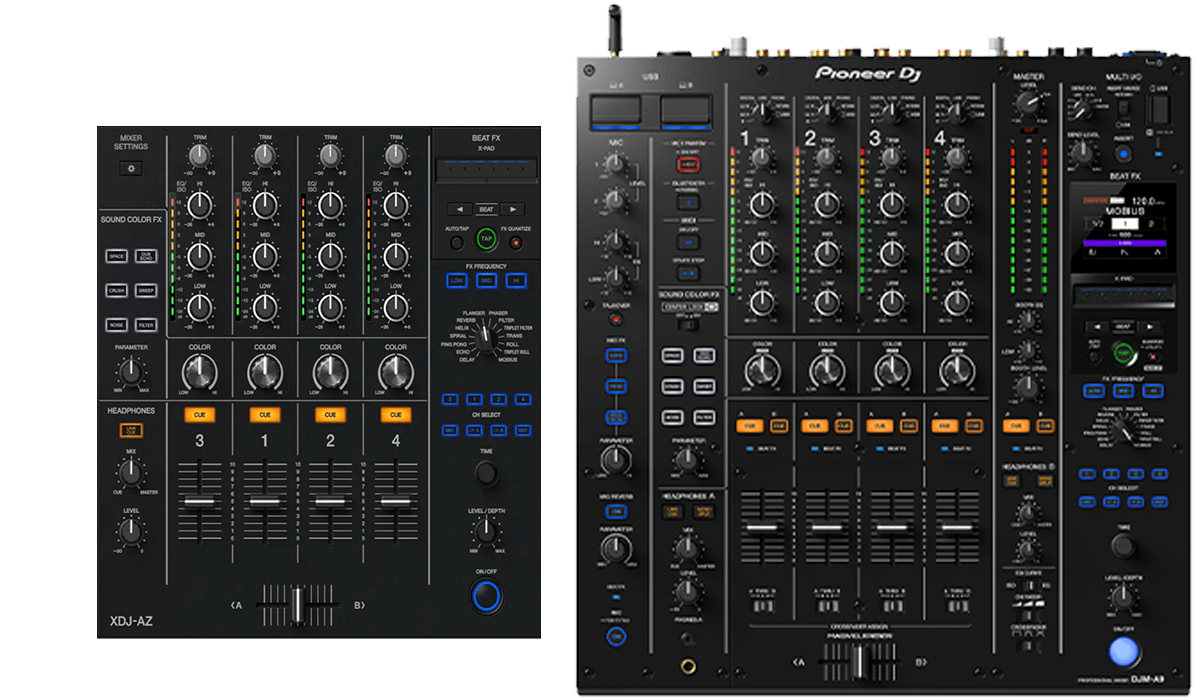 AlphaTheta XDJ-AZ: El nuevo sistema todo en uno para DJs profesionales 2 AlphaTheta XDJ-AX vs DJM-A9